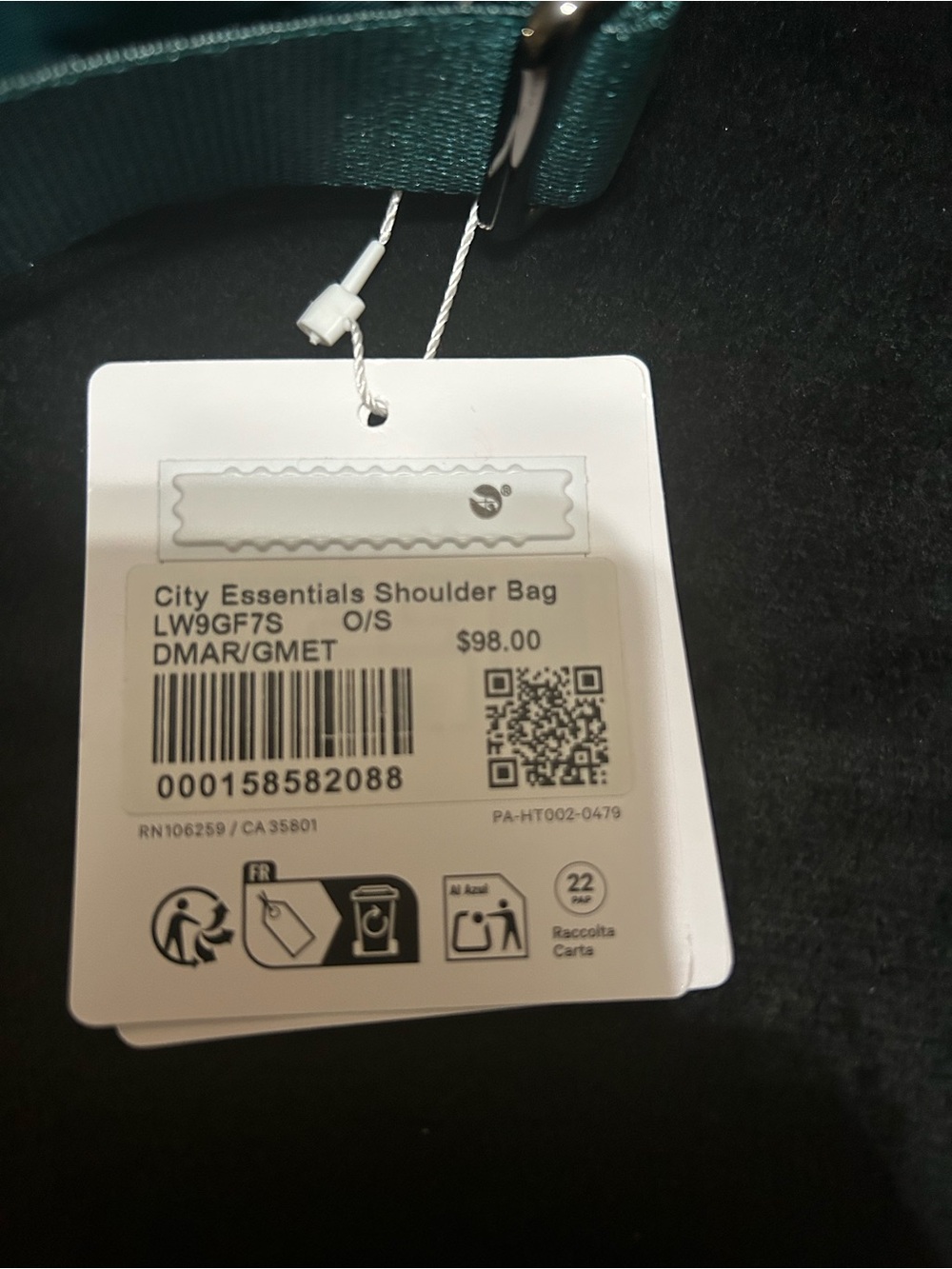 Lululemon NWT Dark Marina City Essentials Shoulder Bag - Picture 3 of 3